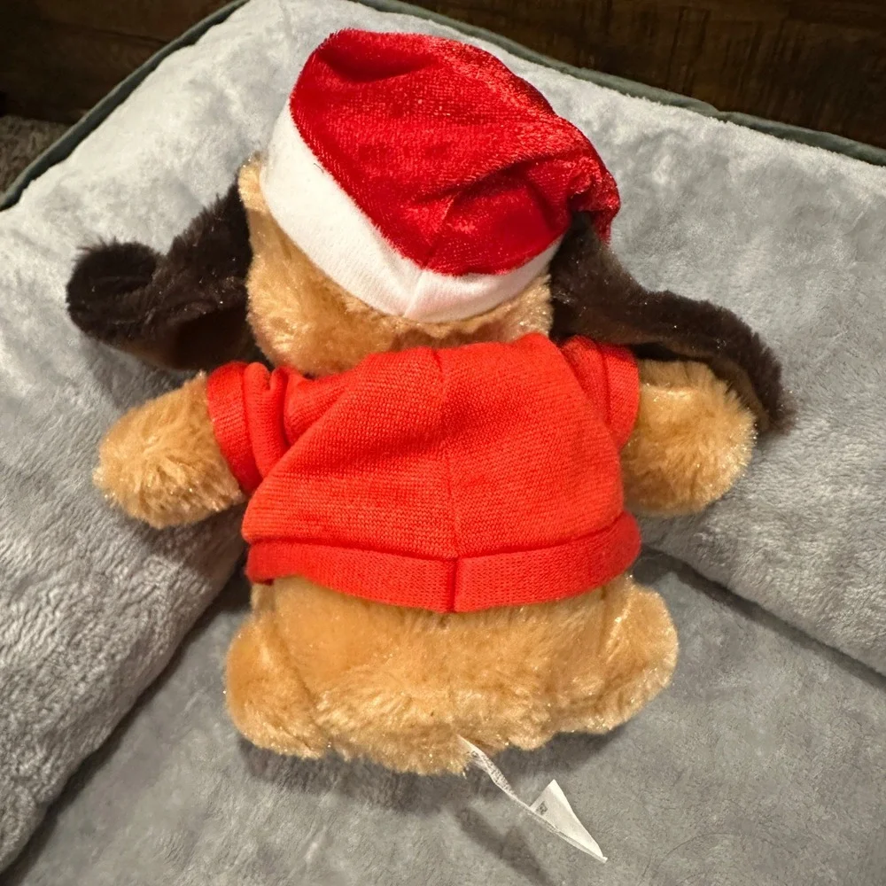 Elvis Presley Dog Plush Christmas Santa Hat‎ Red Shirt Stuffed Animal Toy